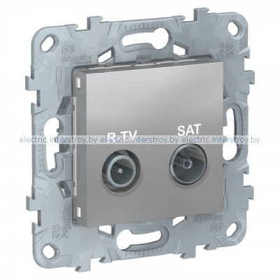 UNICA NEW РОЗЕТКА R-TV/SAT, проходная, АЛЮМИНИЙ