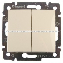 Выключатель двухклавишный Legrand Valena слоновая кость