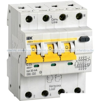 Дифференциальный автомат АВДТ 34 C25 30мА IEK