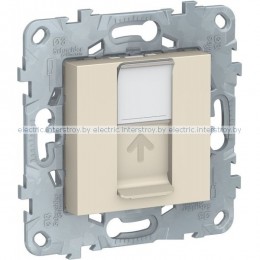 UNICA NEW РОЗЕТКА компьютерная, RJ45, одиночная, кат. 6 UTP, БЕЖЕВЫЙ