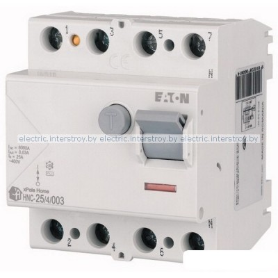 УЗО HNC-25/4/003, 4P, 25A, 6kA, 30mA, тип АC, 4M