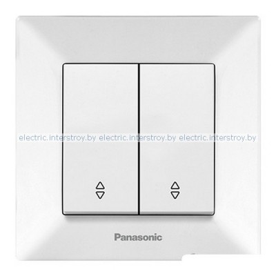 Выключатель двухклавишный проходной Panasonic Arkedia белый