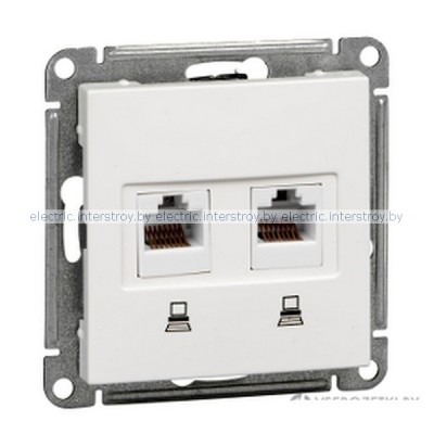 Розетка компьютерная RJ-45 двойная Wessen59 белый