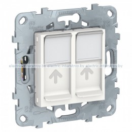 UNICA NEW РОЗЕТКА компьютерная, RJ45, двойная, кат. 6 UTP, БЕЛЫЙ
