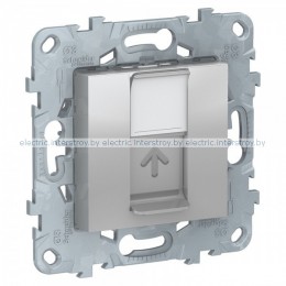 UNICA NEW РОЗЕТКА компьютерная, RJ45, одиночная, кат. 5е UTP, АЛЮМИНИЙ