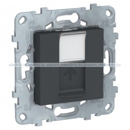 UNICA NEW РОЗЕТКА компьютерная, RJ45, одиночная, кат. 5е UTP, АНТРАЦИТ